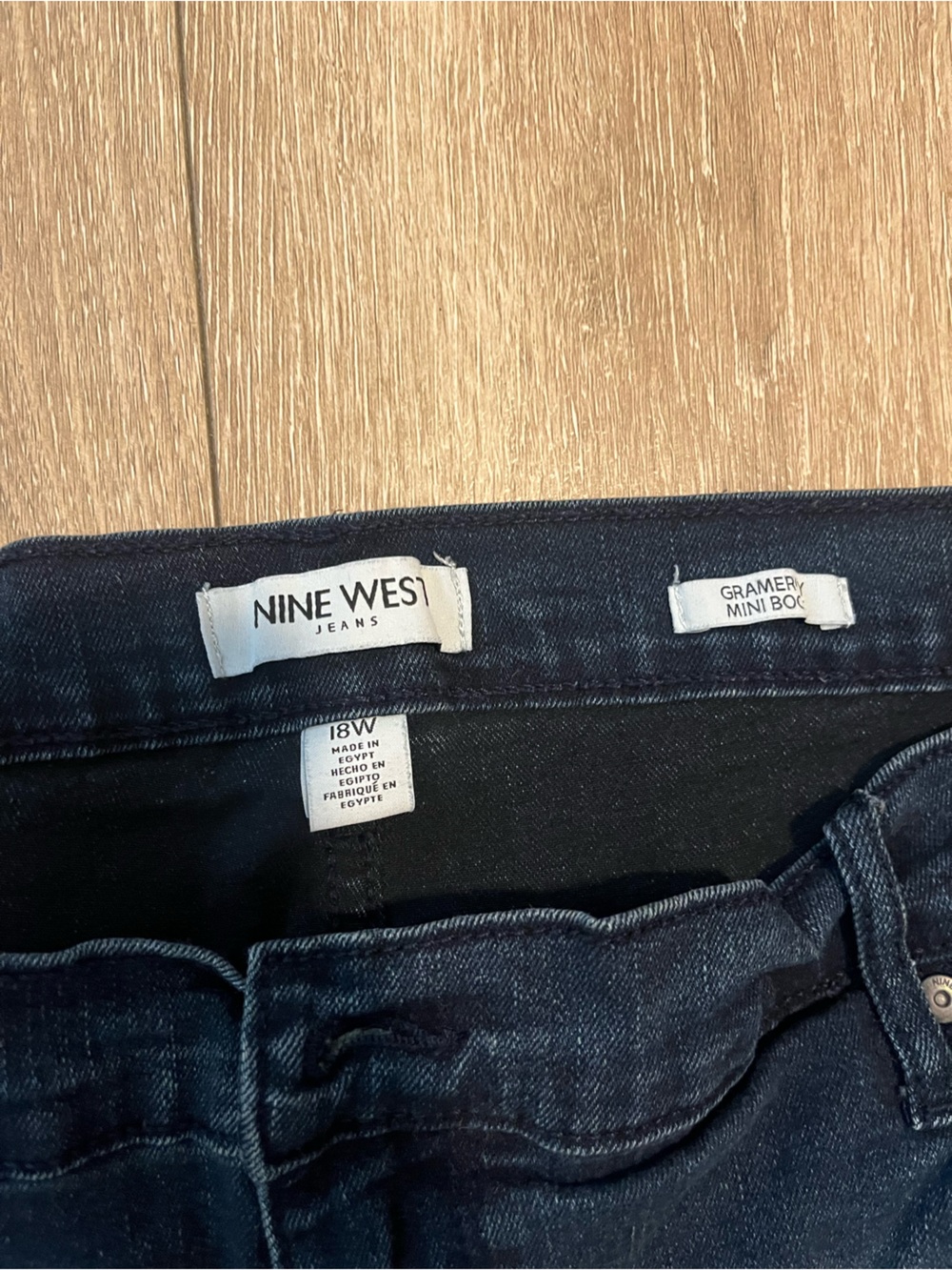 Nine West Dark Indigo Flare Jeans for Women - Picture 3 of 5